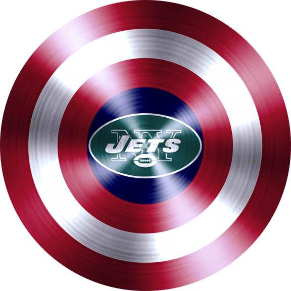 Captain American Shield With New York Jets Logo iron on paper